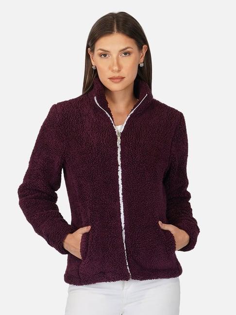 purys purple high neck jacket