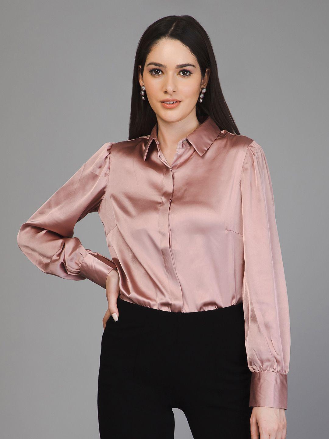 purys smart fit satin casual shirt