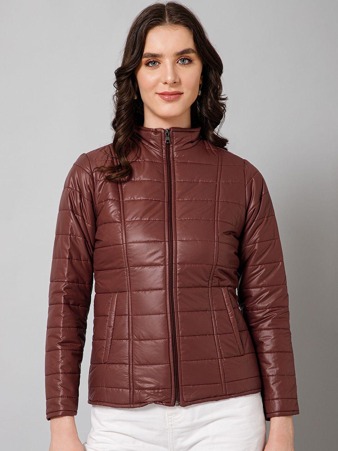 purys stand collar quilted jacket