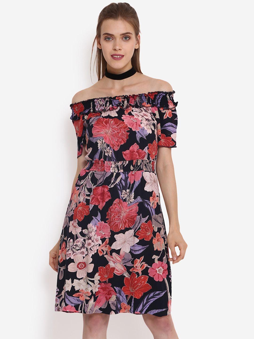purys women multicoloured floral print fit and flare dress