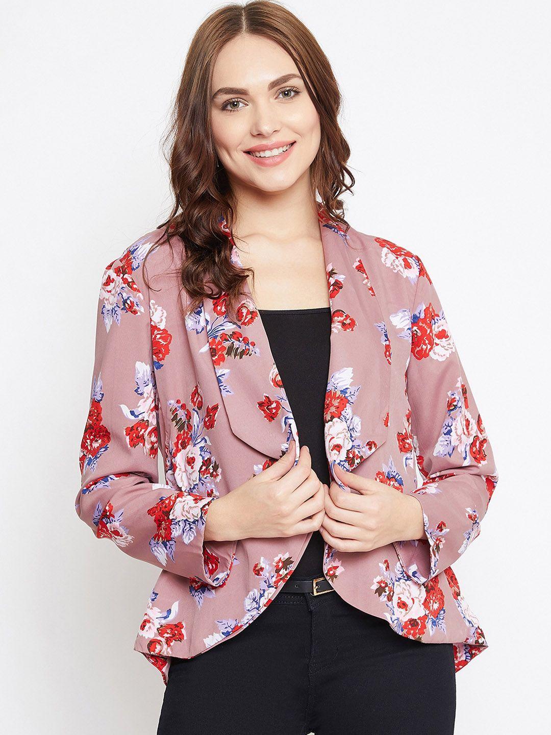 purys women multicoloured floral print open front shrug