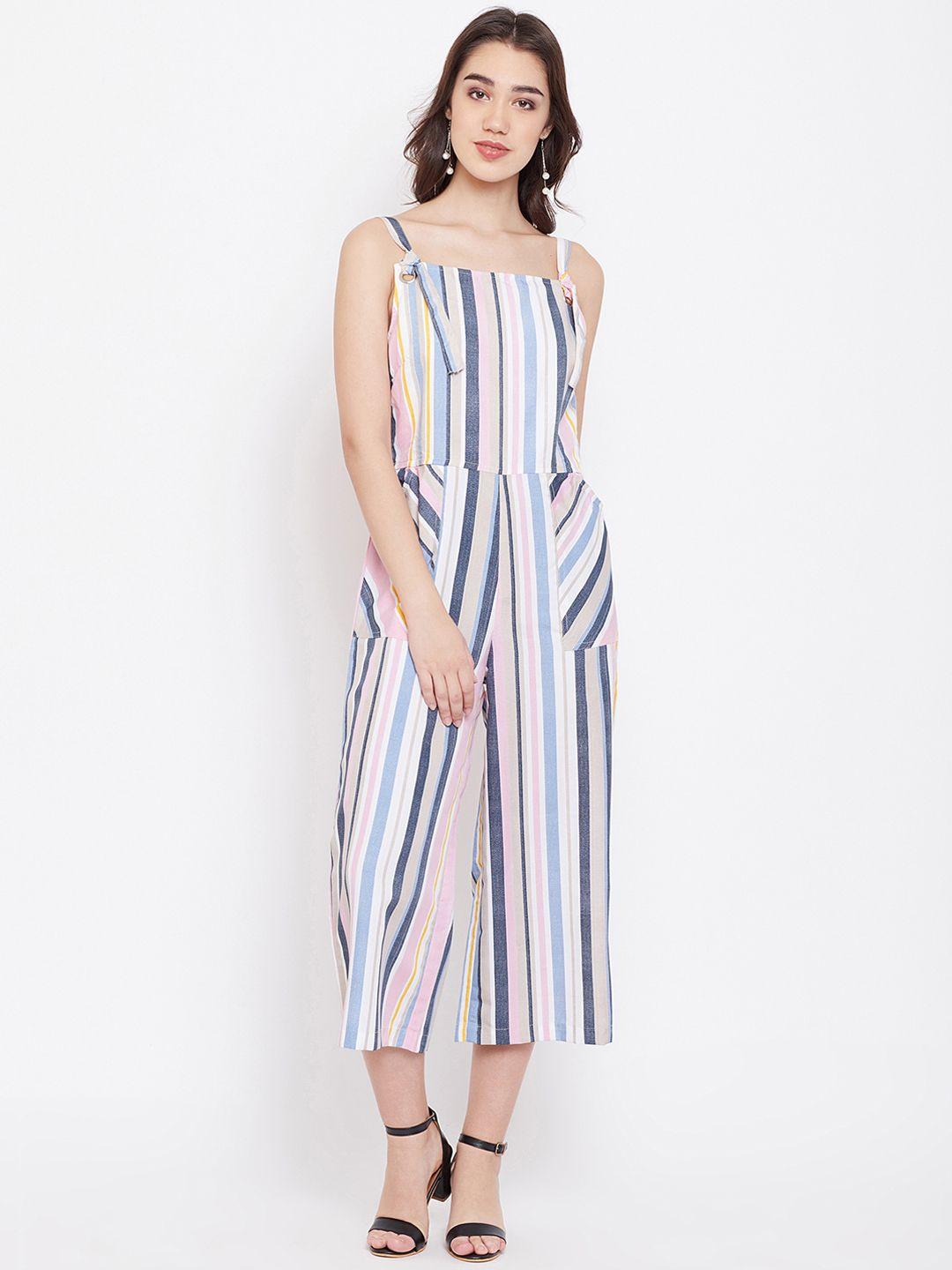 purys women multicoloured striped culotte jumpsuit