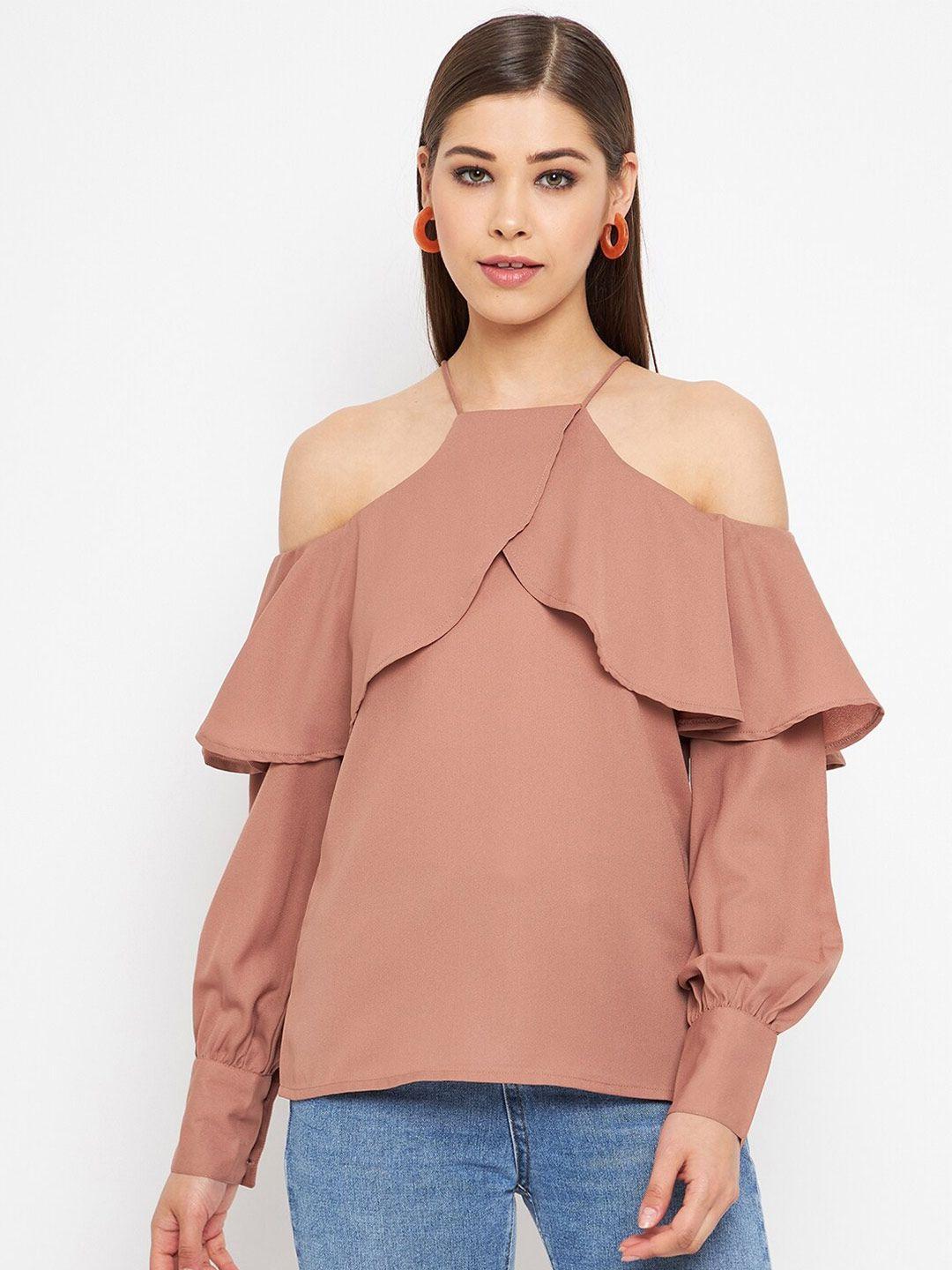 purys women nude-coloured solid top