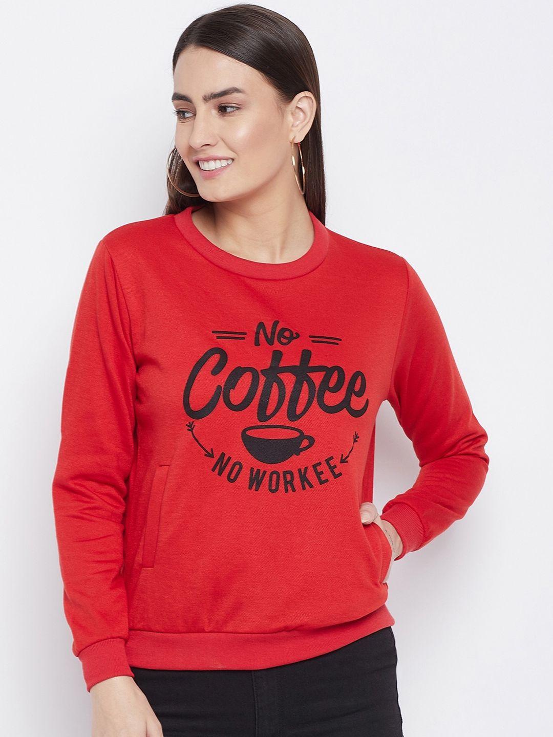 purys women red printed sweatshirt