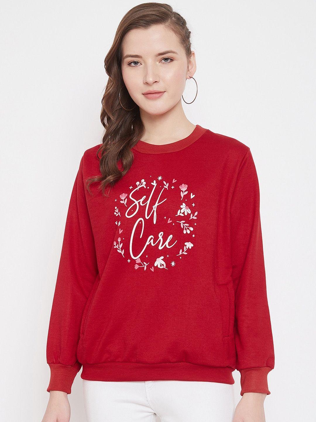 purys women red printed sweatshirt