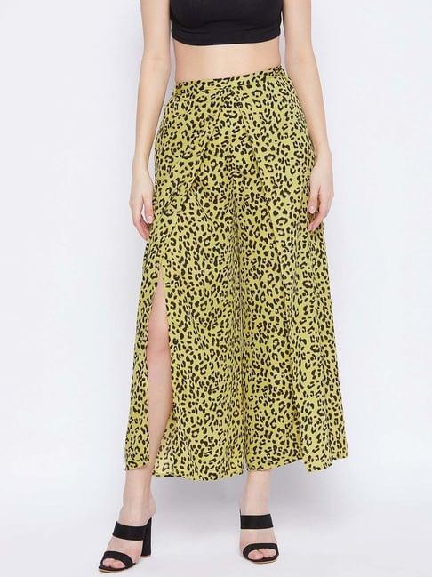 purys yellow printed wide leg trousers