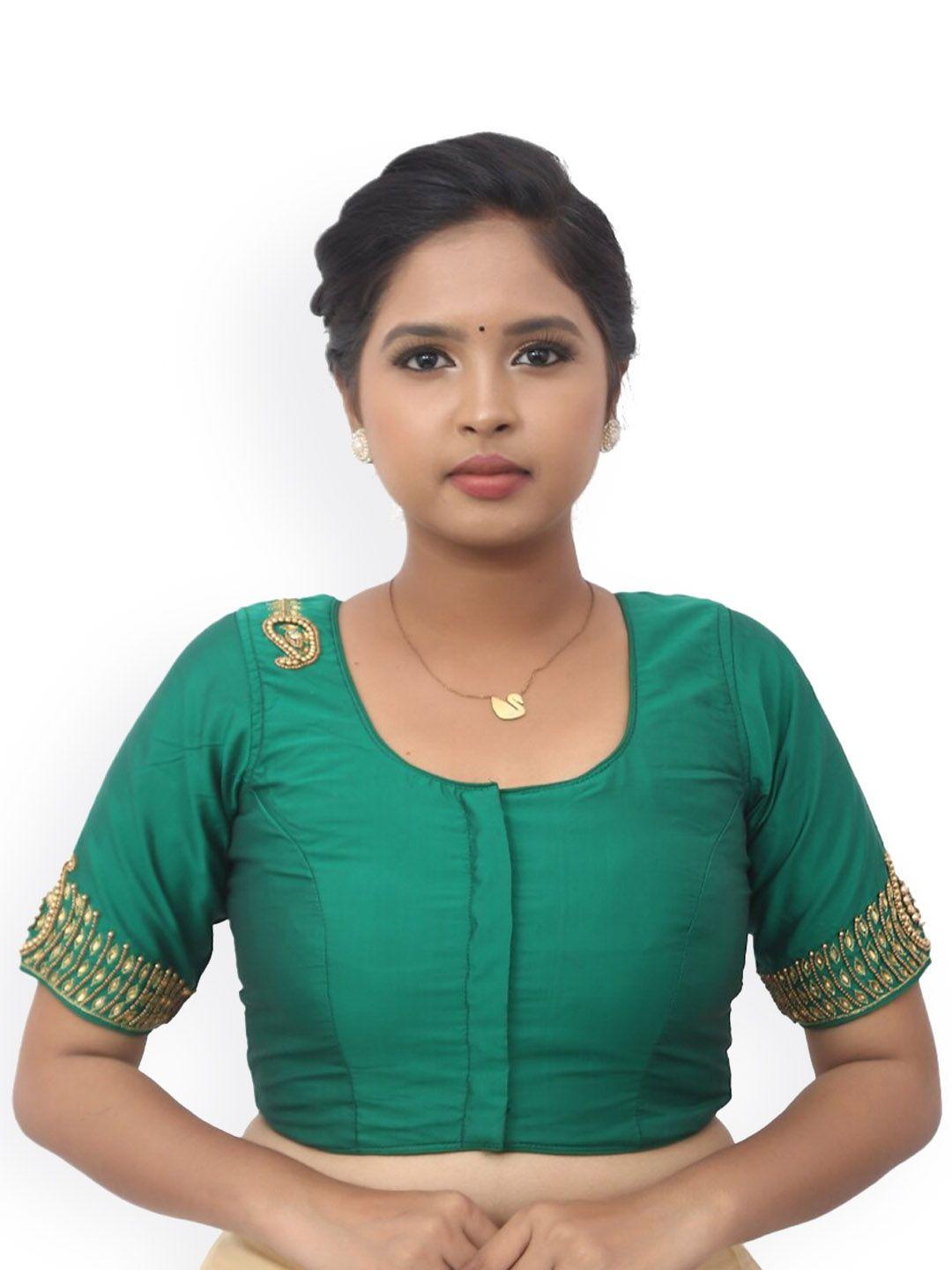 pushkara embellished cotton saree blouse