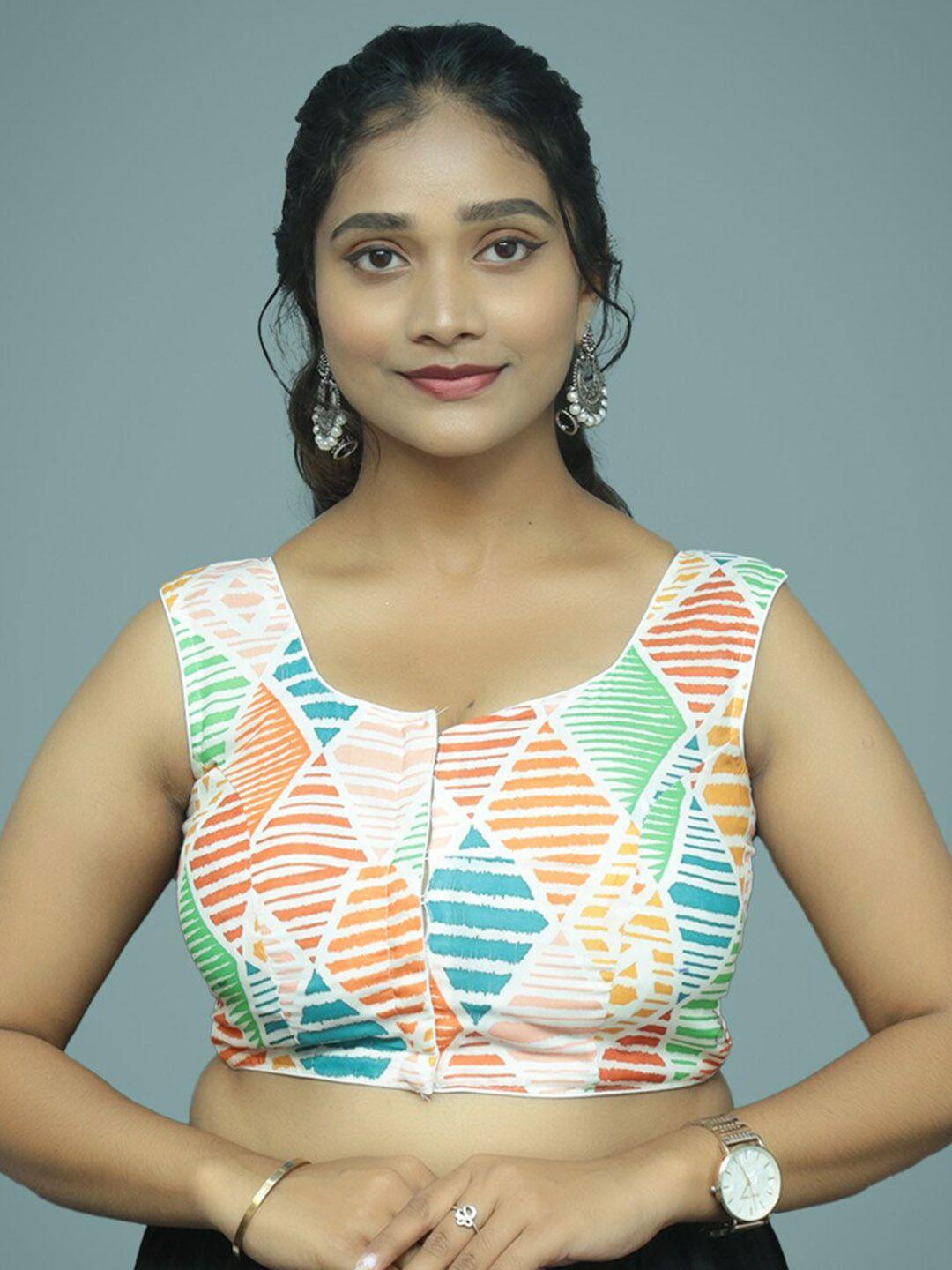 pushkara printed cotton pure cotton saree blouse