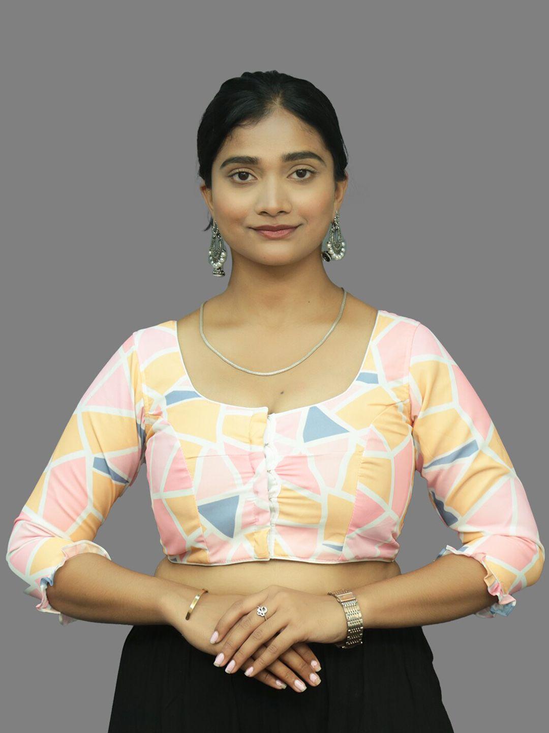 pushkara printed pure cotton saree blouse