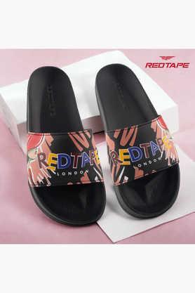 pvc slip-on women's casual wear slides - black