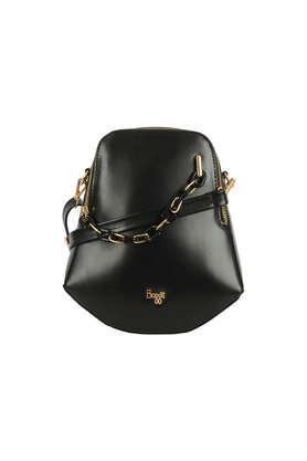 pvc zipper women's formal backpack - black