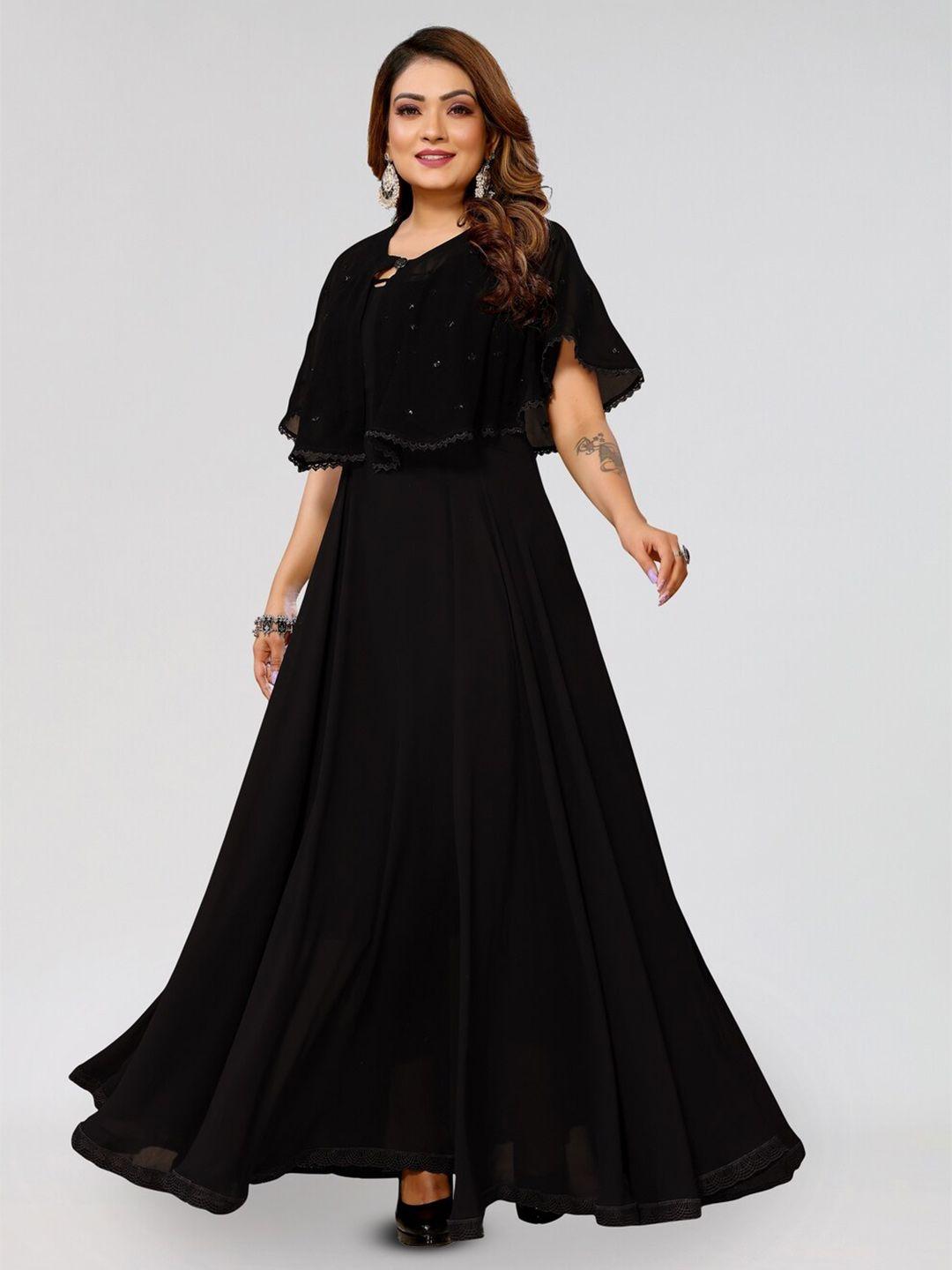 pyari - a style for every story cape sleeve georgette maxi dress