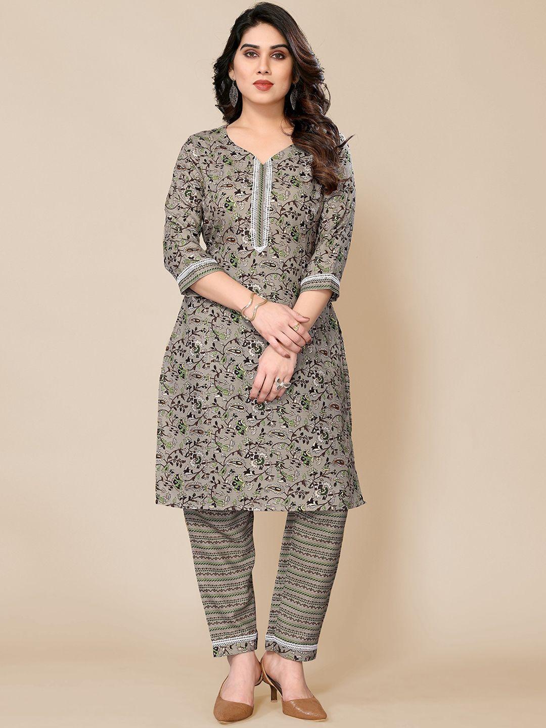 pyari - a style for every story floral printed straight kurta with trousers