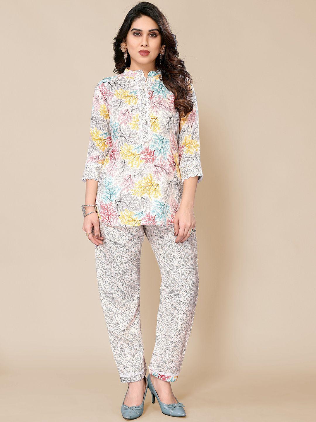 pyari - a style for every story  printed short kurti with trousers