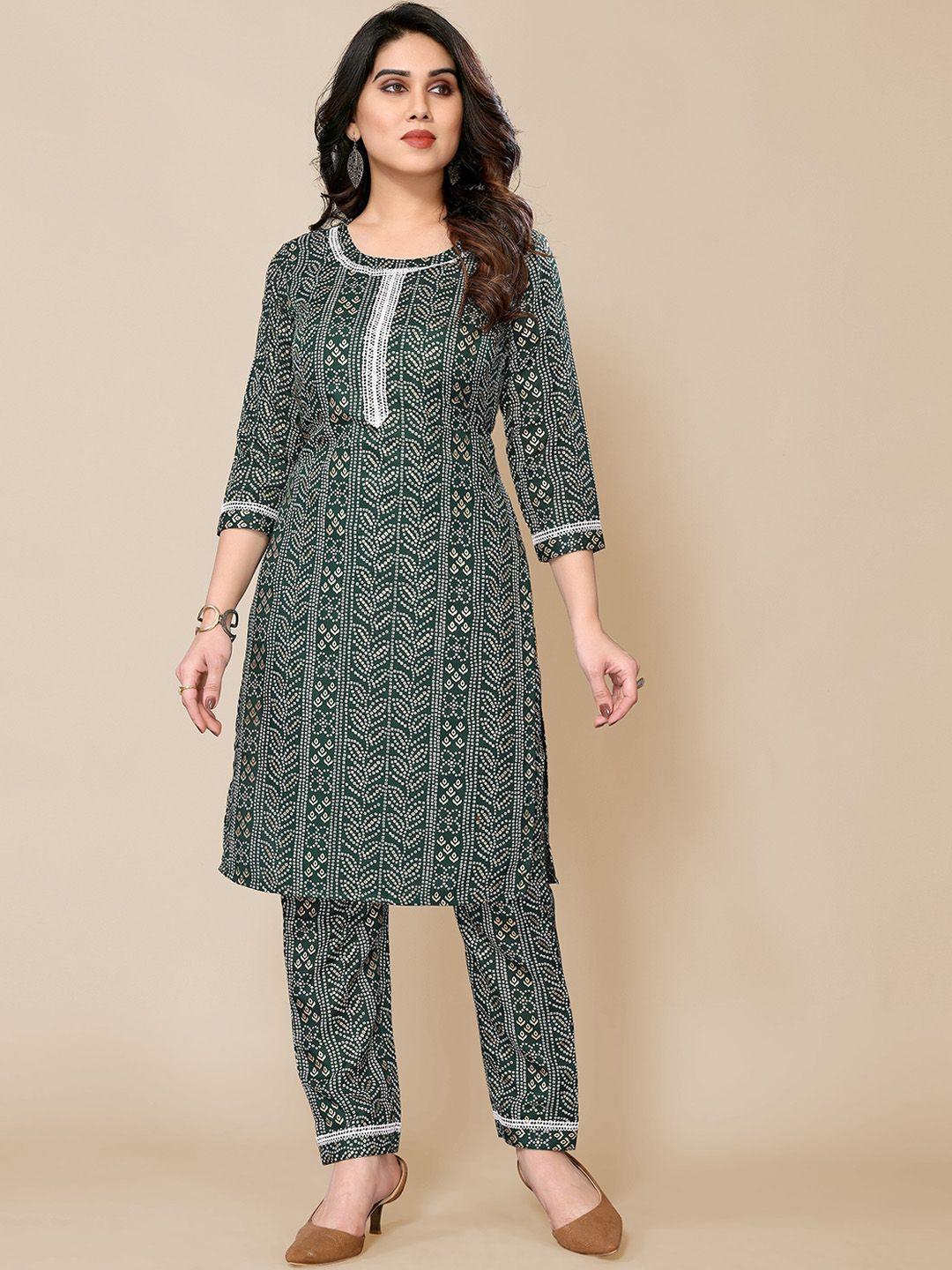 pyari - a style for every story bandhani printed straight kurta with trouser