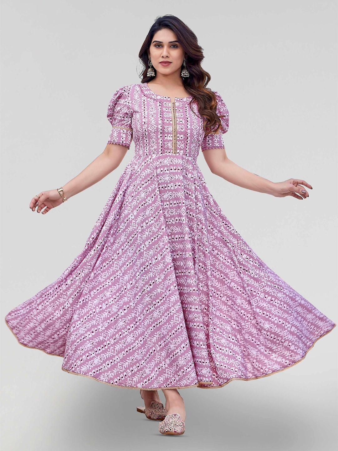 pyari - a style for every story ethnic motifs print puff sleeve maxi dress