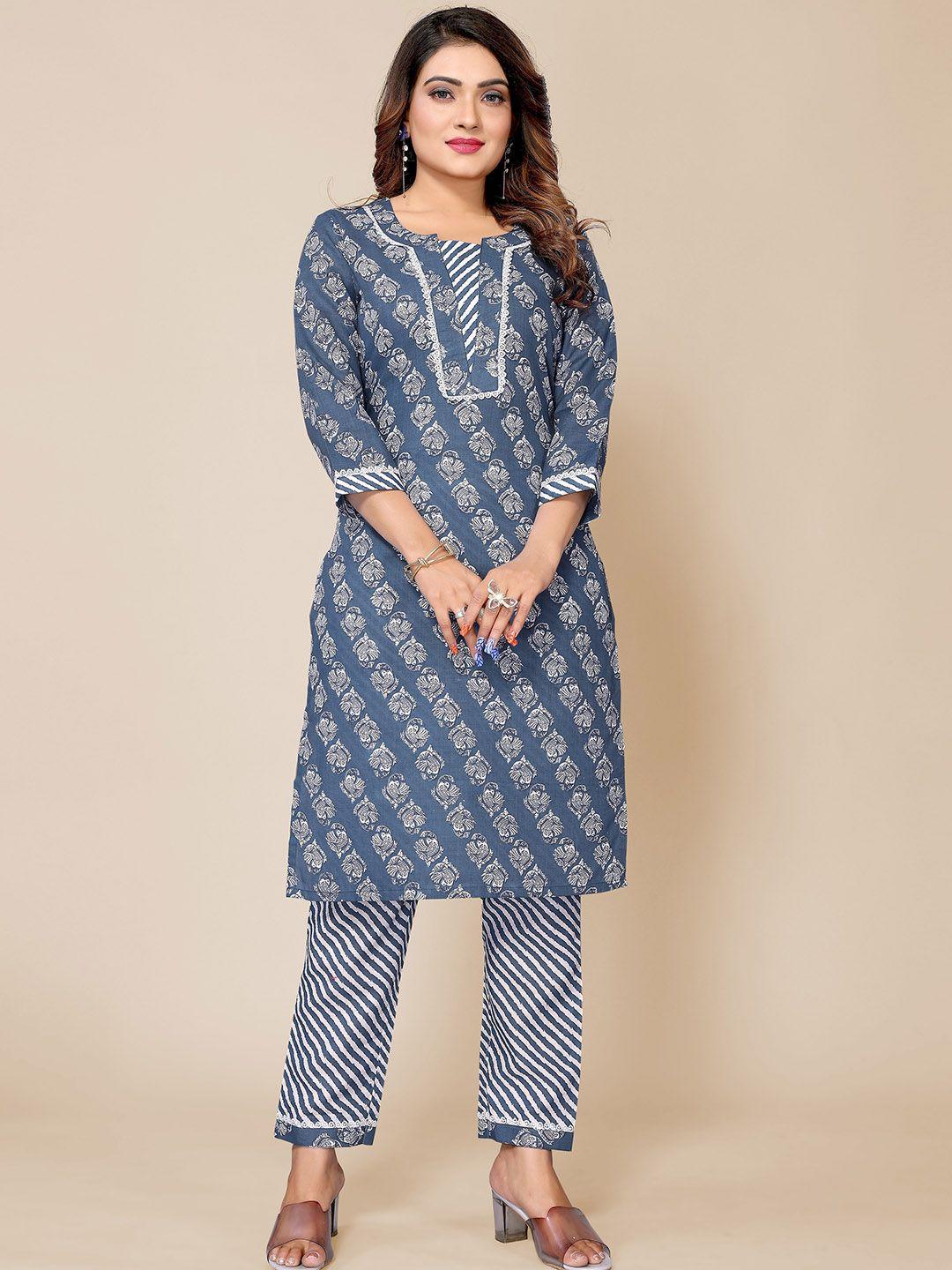 pyari - a style for every story ethnic motifs printed straight kurta with trouser