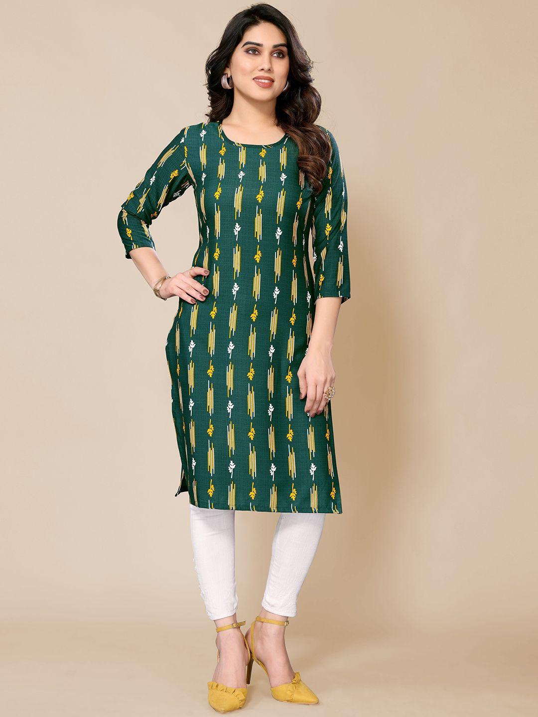 pyari - a style for every story floral printed round neck regular kurta