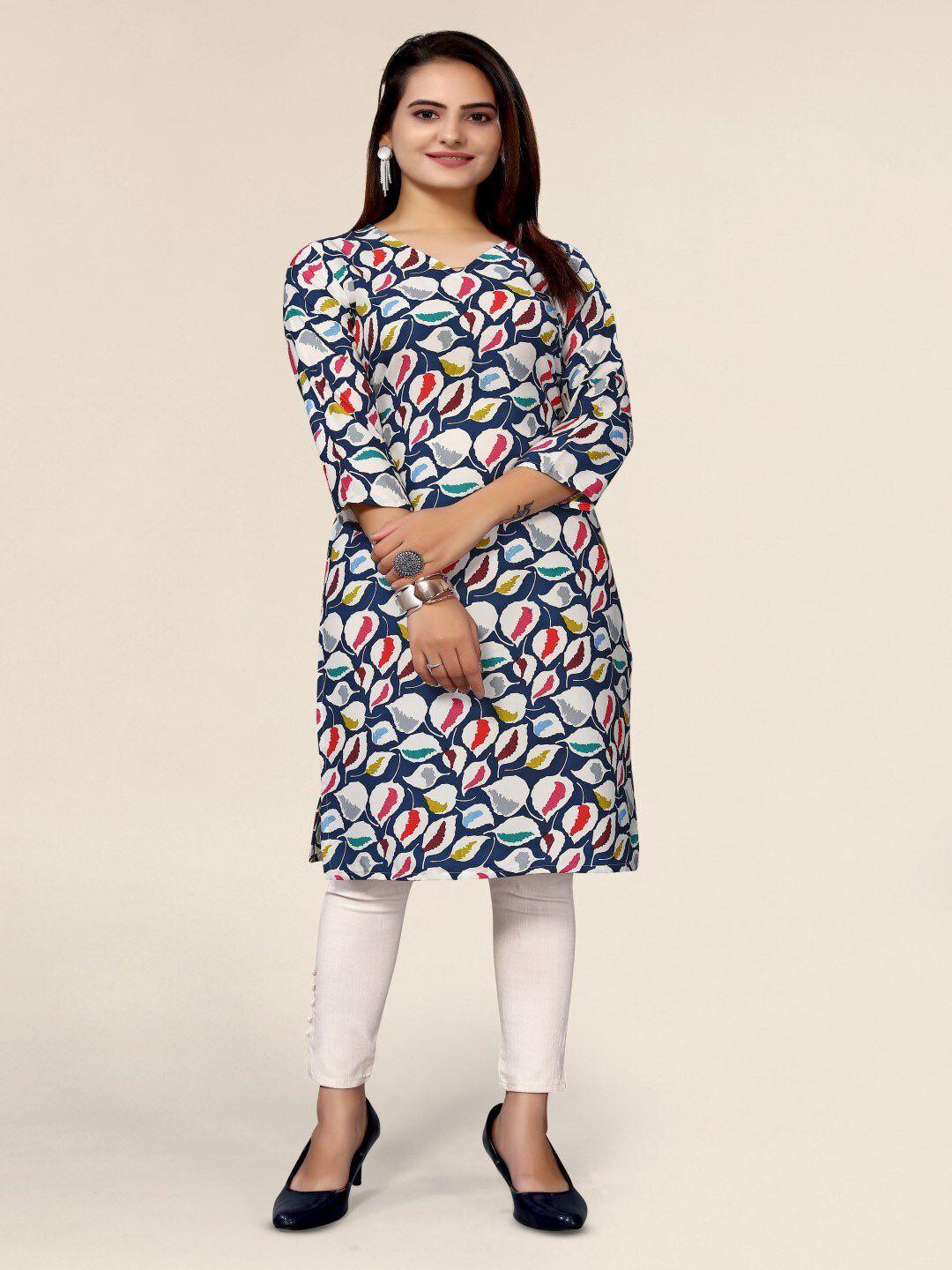 pyari - a style for every story floral printed v-neck straight kurta