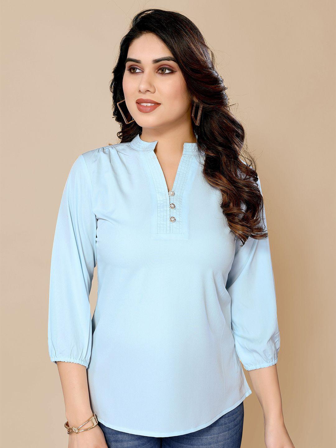 pyari - a style for every story mandarin collar cotton top