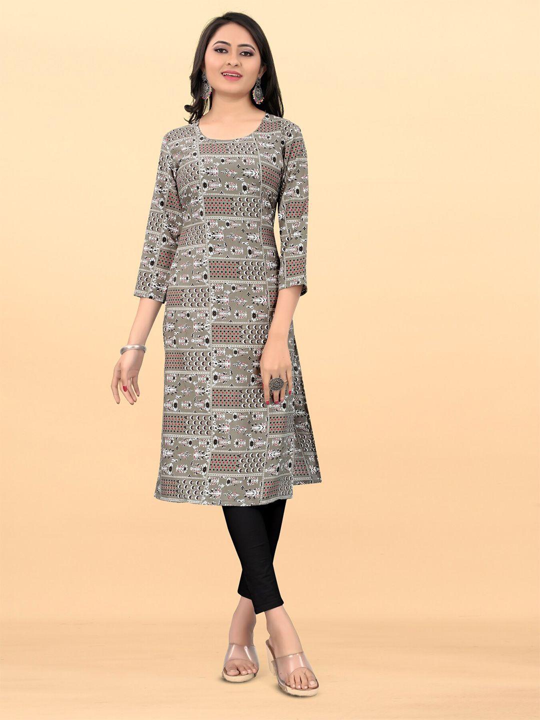 pyari - a style for every story printed round neck straight kurta