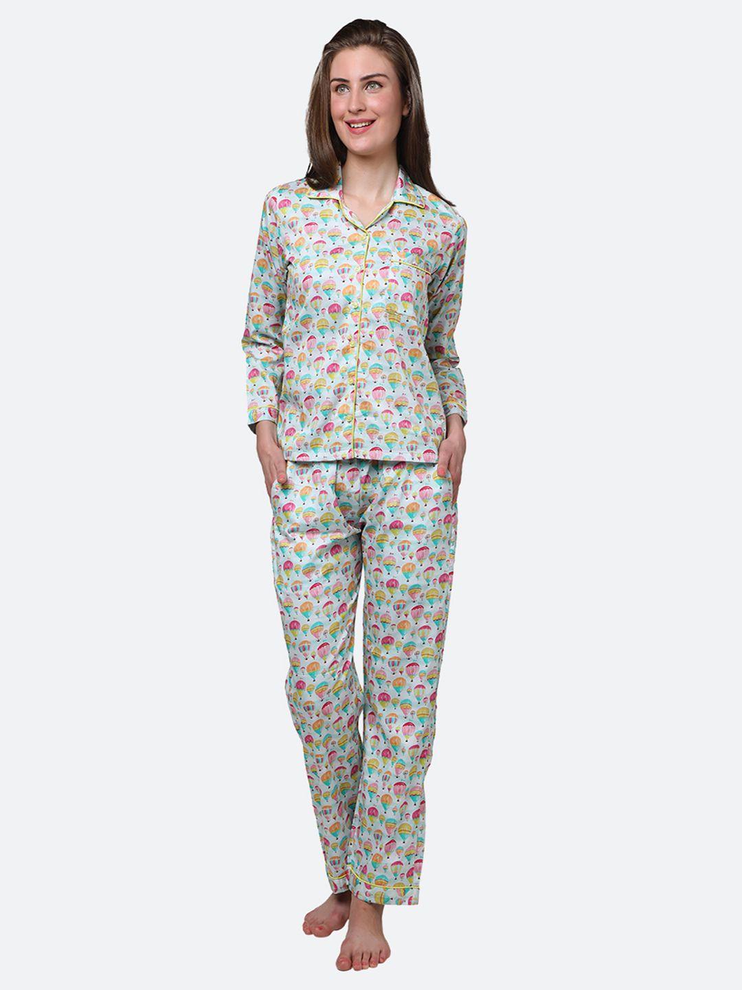 pyjama party women printed night suit
