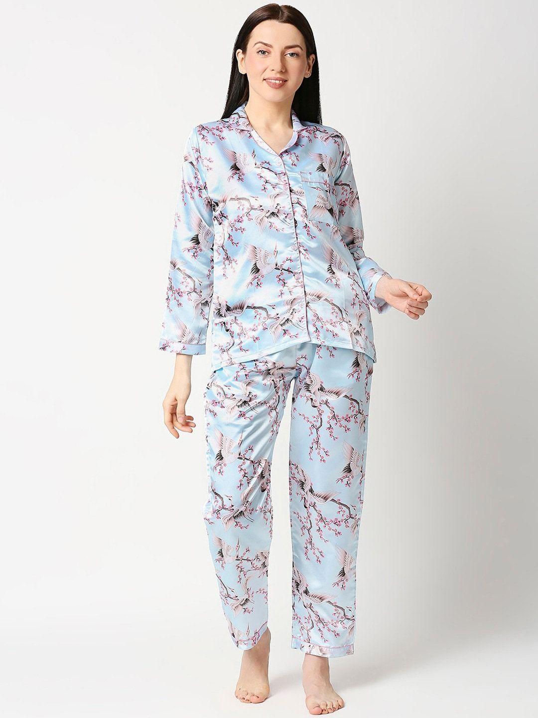 pyjama party women printed night suit