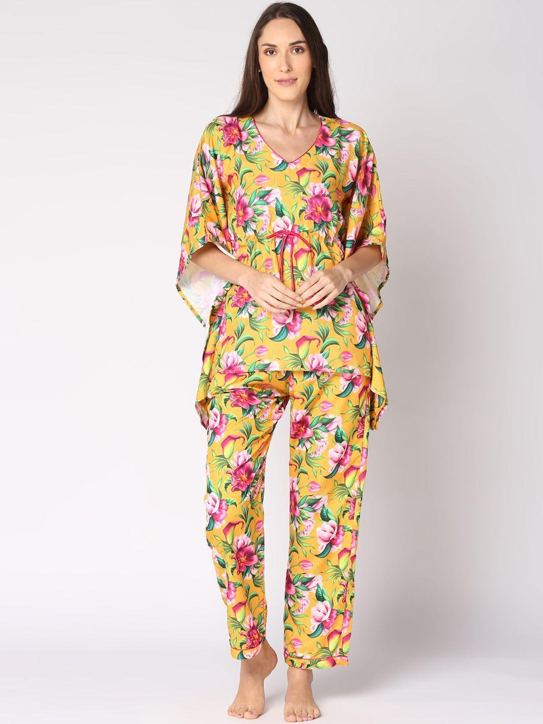 pyjama party women printed night suit