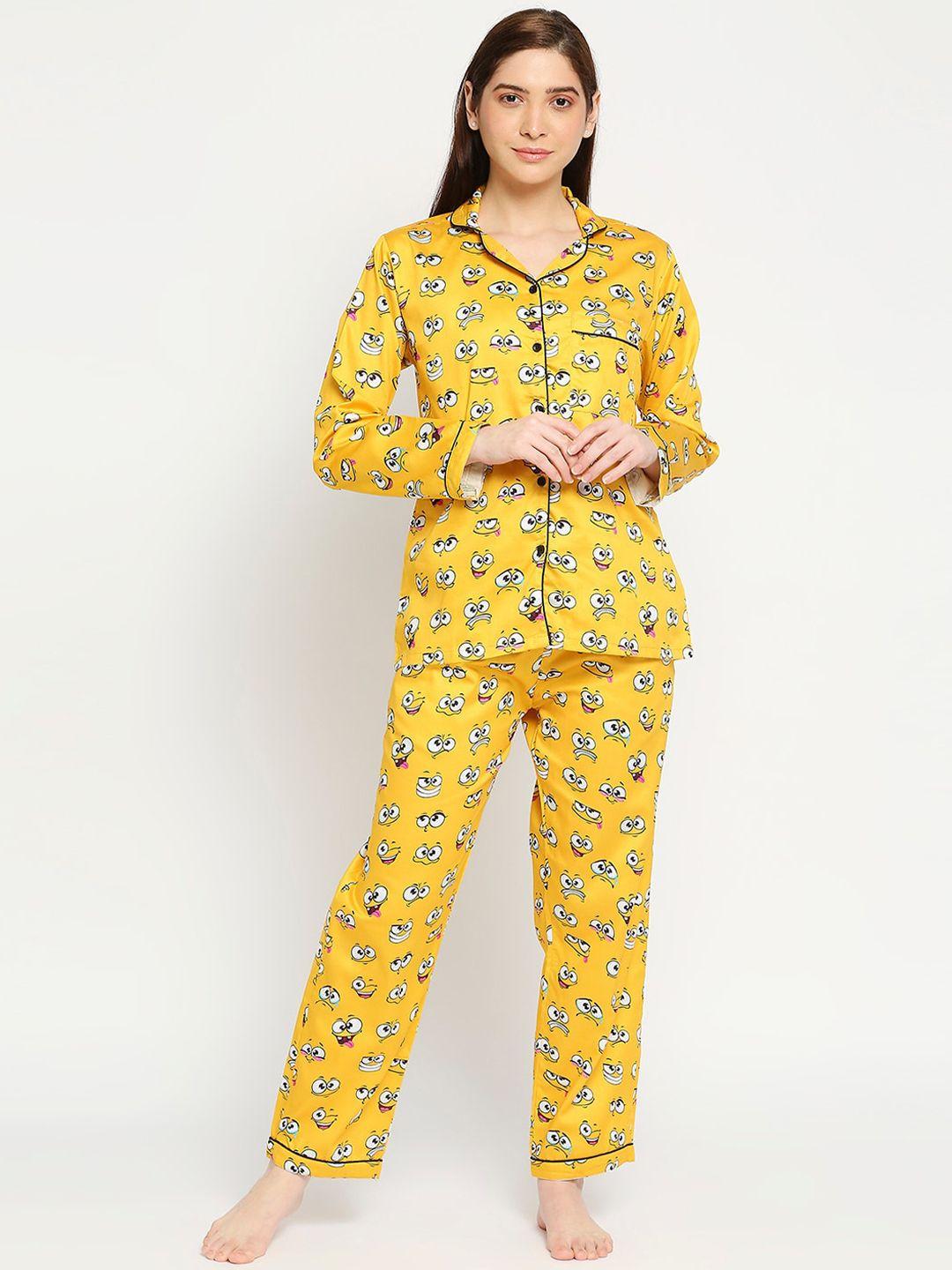 pyjama party women pure cotton printed night suit