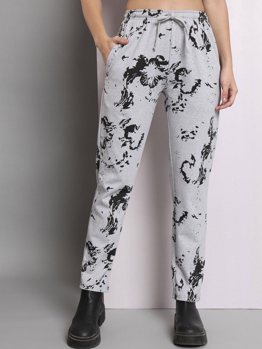 q-rious women abstract printed pure cotton trousers