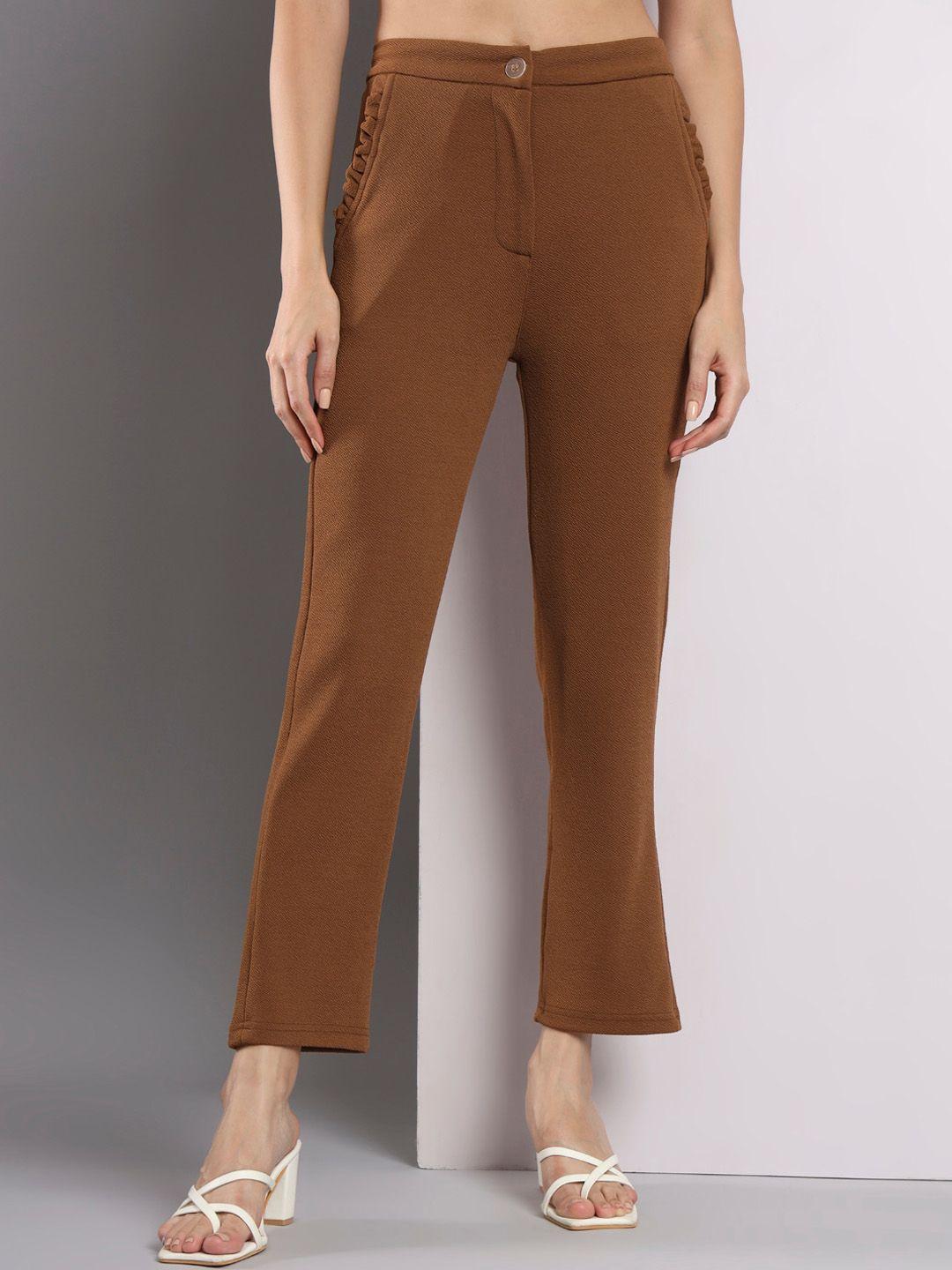 q-rious women flat-front mid-rise trousers