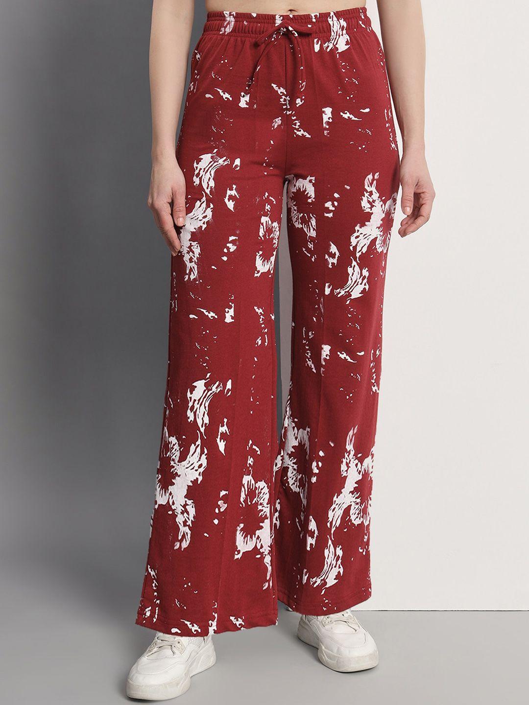 q-rious women floral printed flared fit trousers