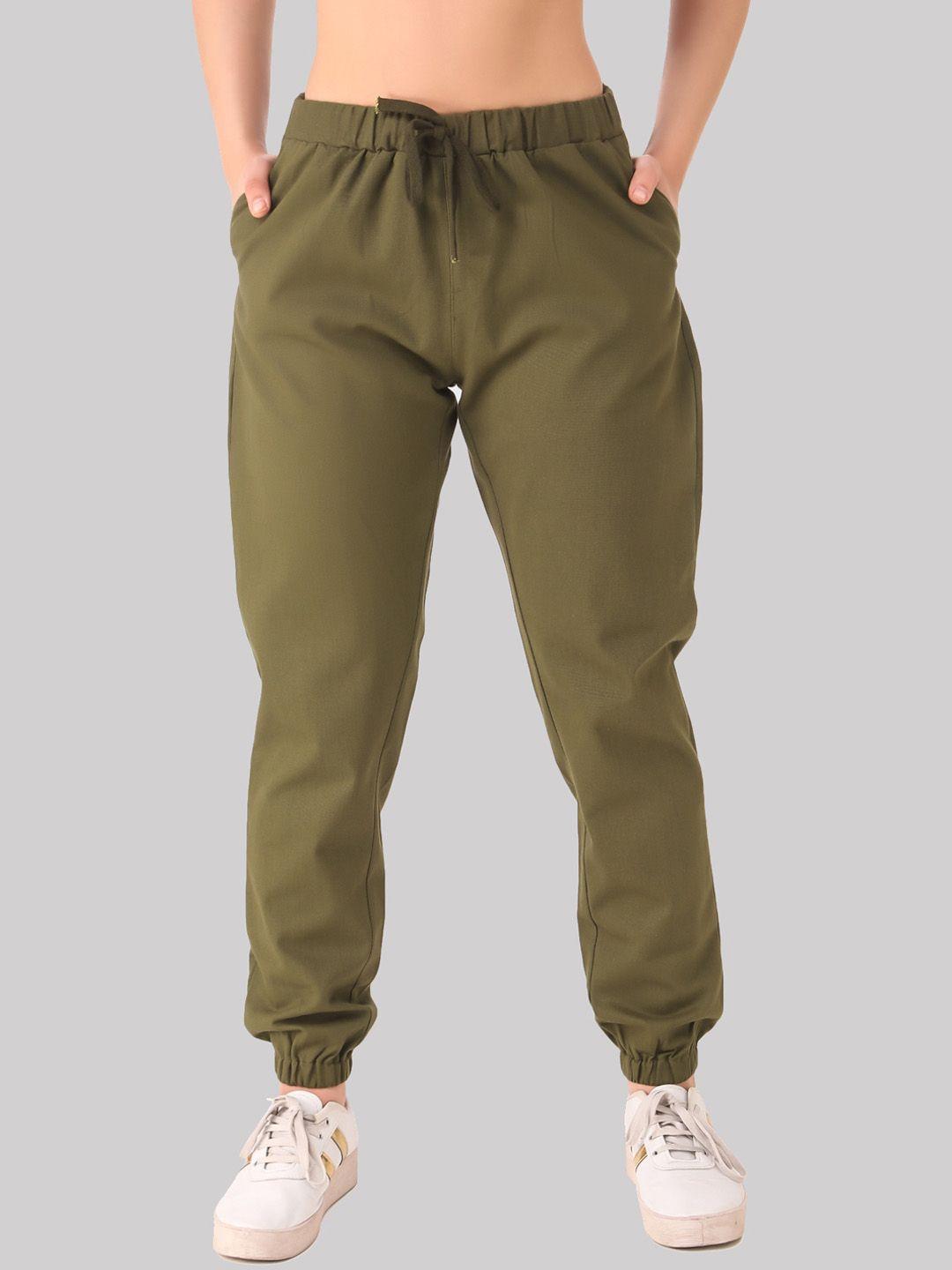 q-rious women olive green joggers trousers
