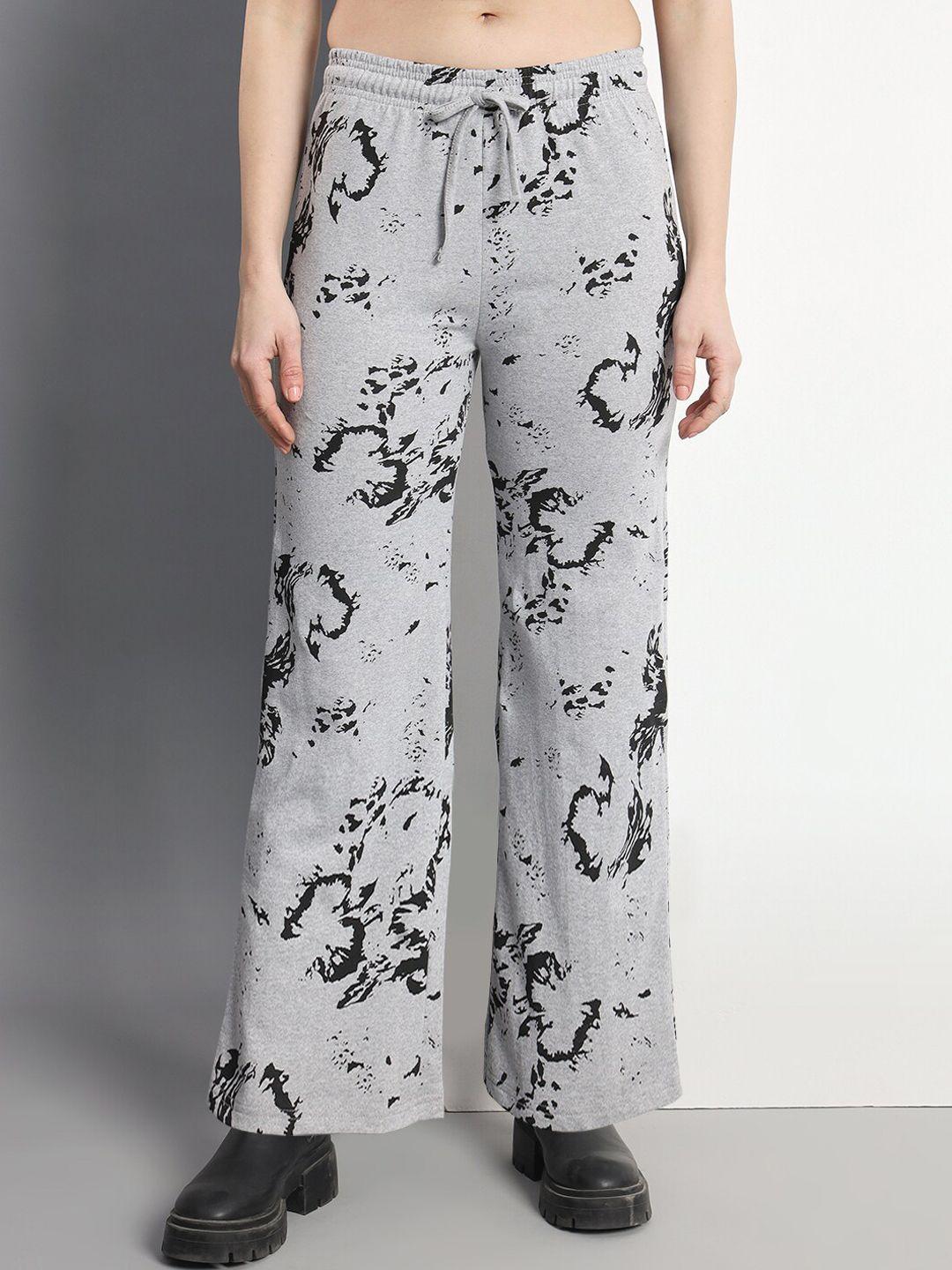 q-rious women printed relaxed-fit track pants