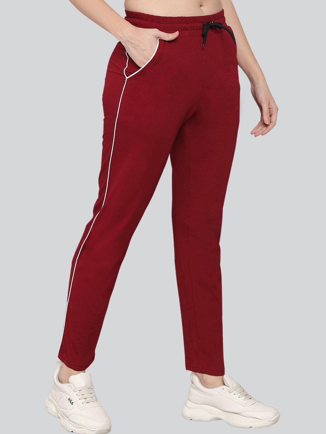 q-rious women regular fit pure cotton track pants