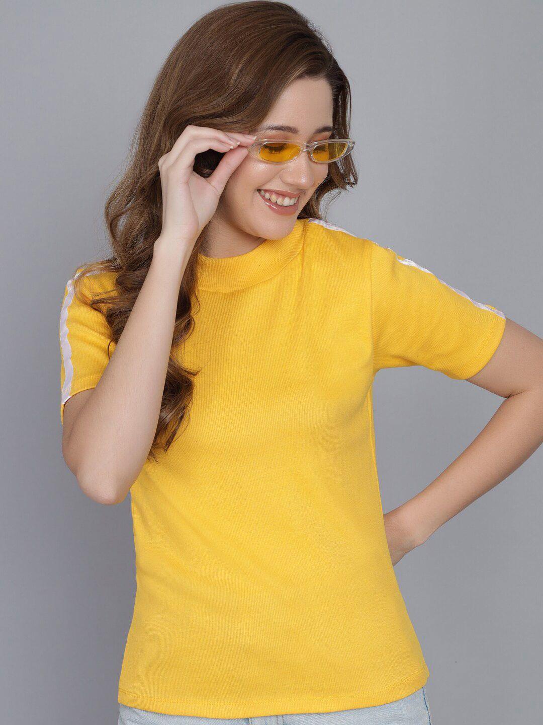 q-rious women yellow solid top