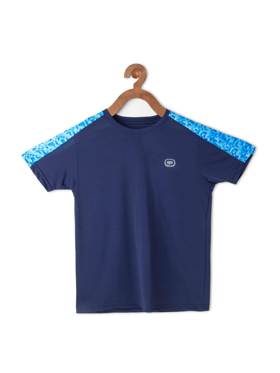 qiddo boys blue printed extended sleeves t-shirt