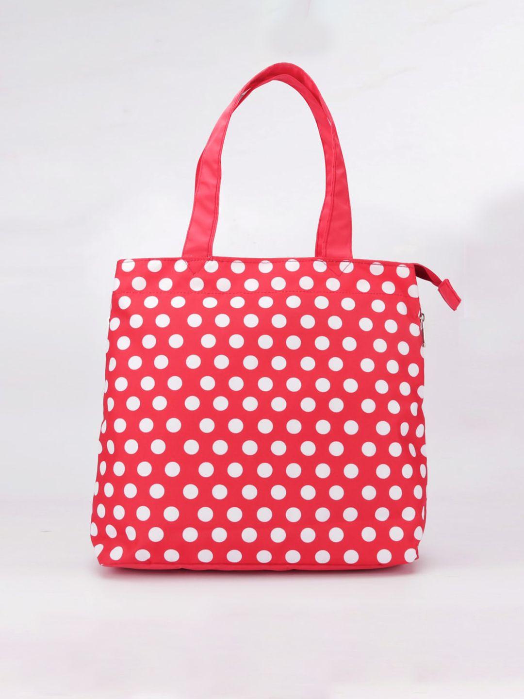 qips red printed oversized shopper tote bag