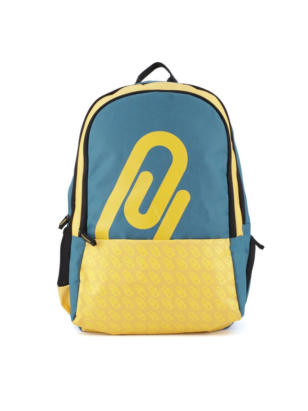 qips unisex yellow & blue brand logo backpack