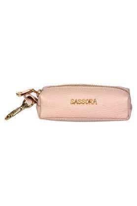 qiu solid pure leather unisex wallet - pink