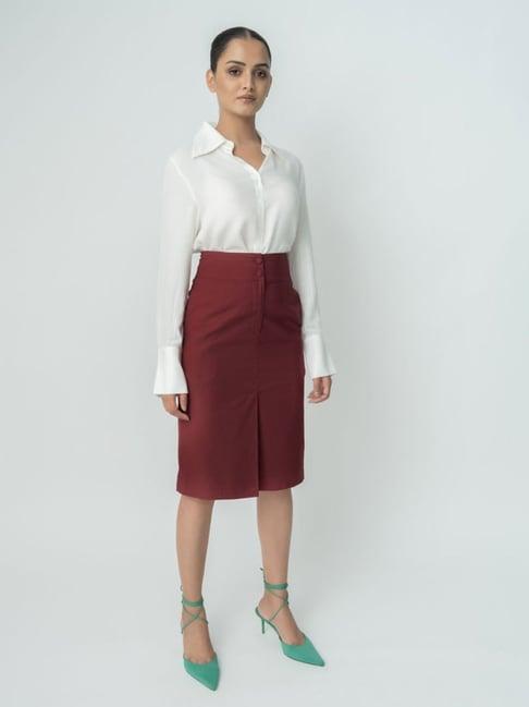 qua tailored straight skirt