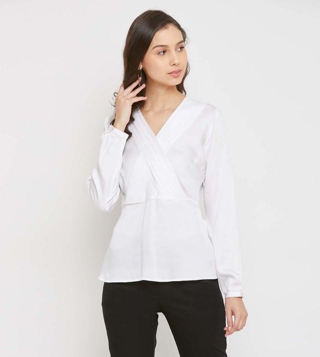 qua white cross peplum top