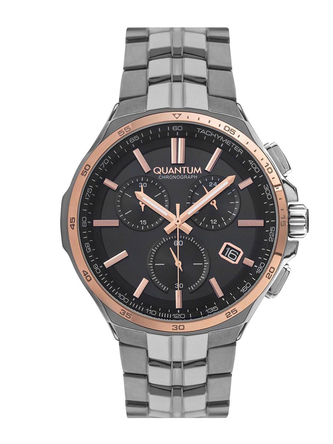 quantum men bracelet style straps analogue chronograph watch ttg912.550_a
