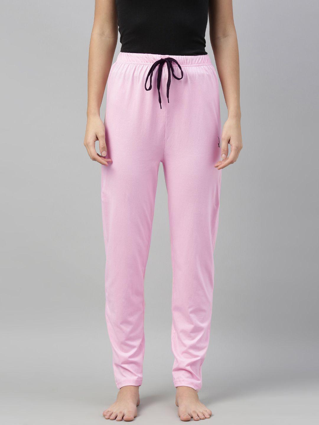 quarantine woman's pink solid lounge pants