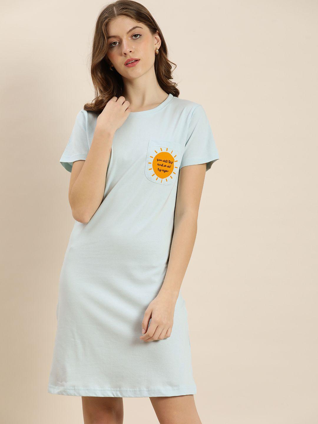 quarantine blue t-shirt dress