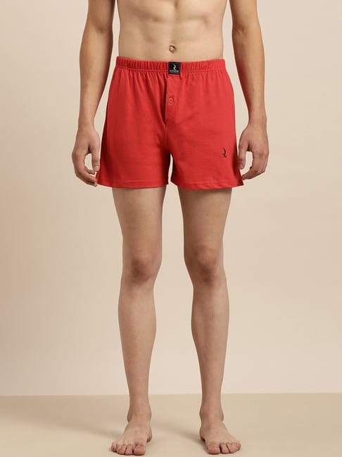 quarantine red cotton regular fit boxers