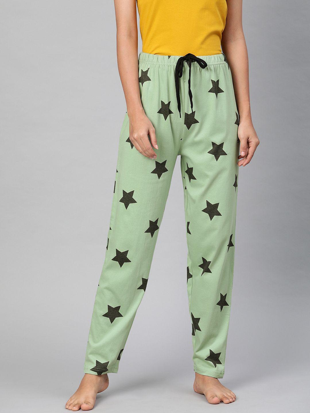 quarantine women green printed lounge pants