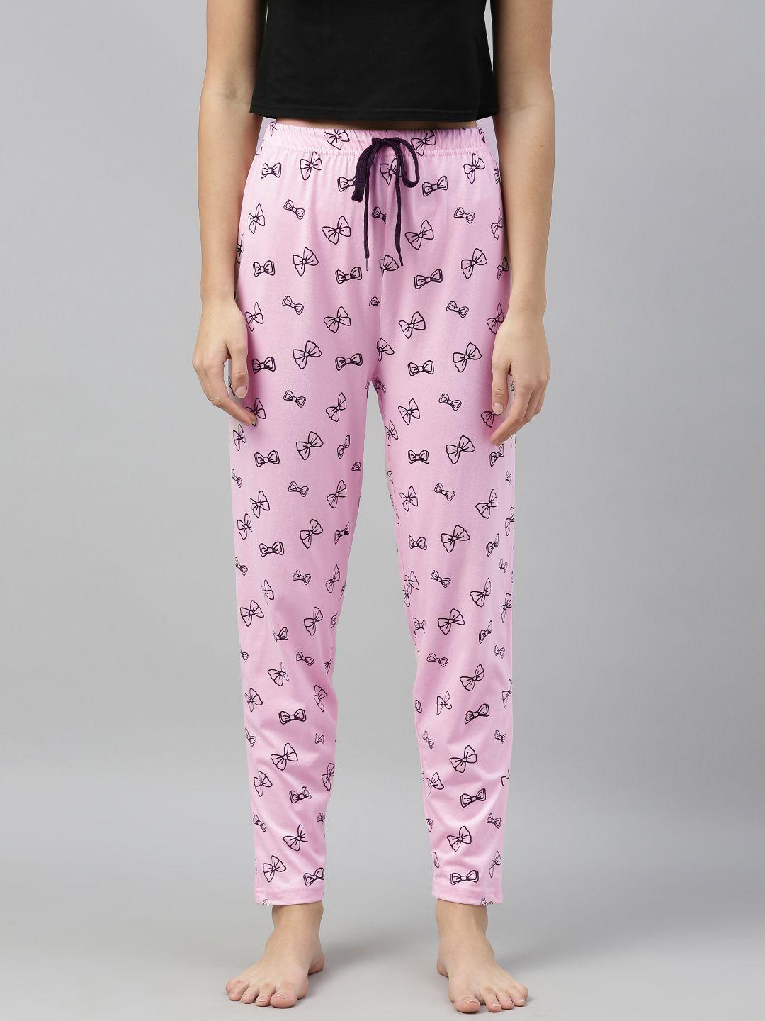 quarantine women pink printed straight fit track pants