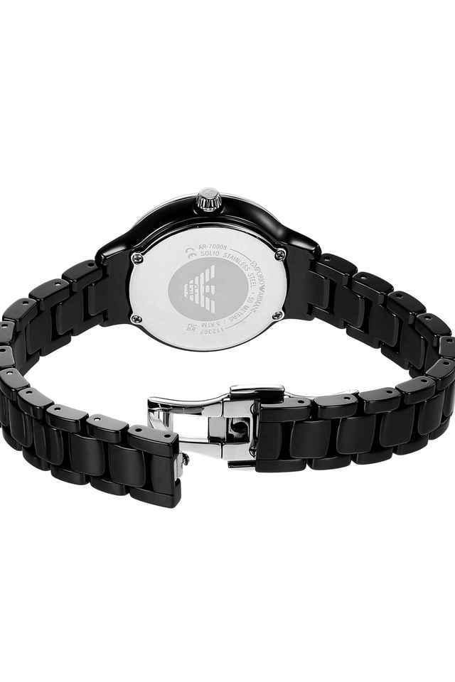 quartz 32 mm black dial ceramic analog watch for men - ar70008