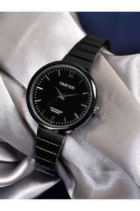 quartz 34 mm white dial metal analogue wrist watch for women - sdc24-60-rg-wh